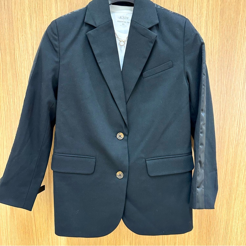 NWT XXS Future Collective Black Blazer w/ Santeen striping on sleeves